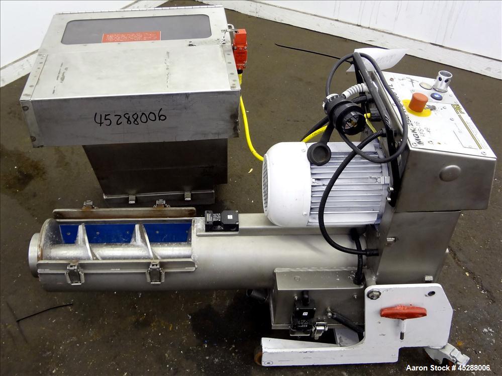 Used Stainless Steel Plastic Recycling Machinery Auger Fed Granulator, Model MG