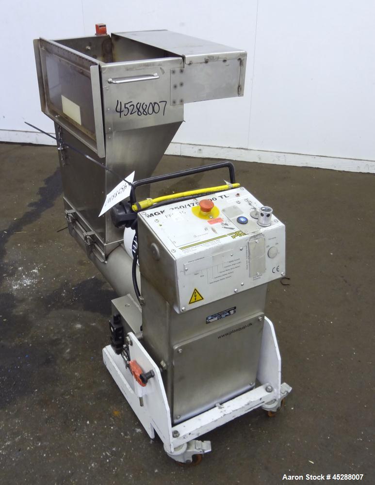 Used Stainless Steel Plastic Recycling Machinery Auger Fed Granulator, Model MG