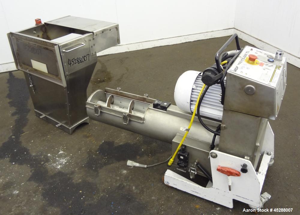 Used Stainless Steel Plastic Recycling Machinery Auger Fed Granulator, Model MG