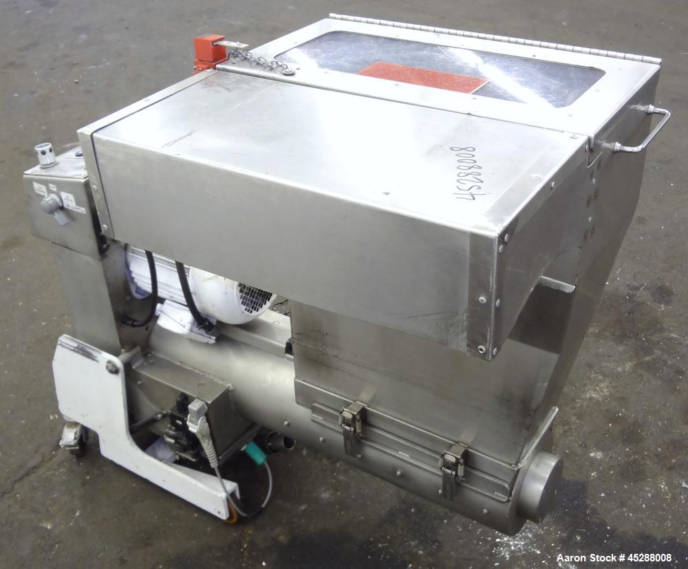 Used Carbon Steel Plastic Recycling Machinery Auger Fed Granulator, Model MGK40