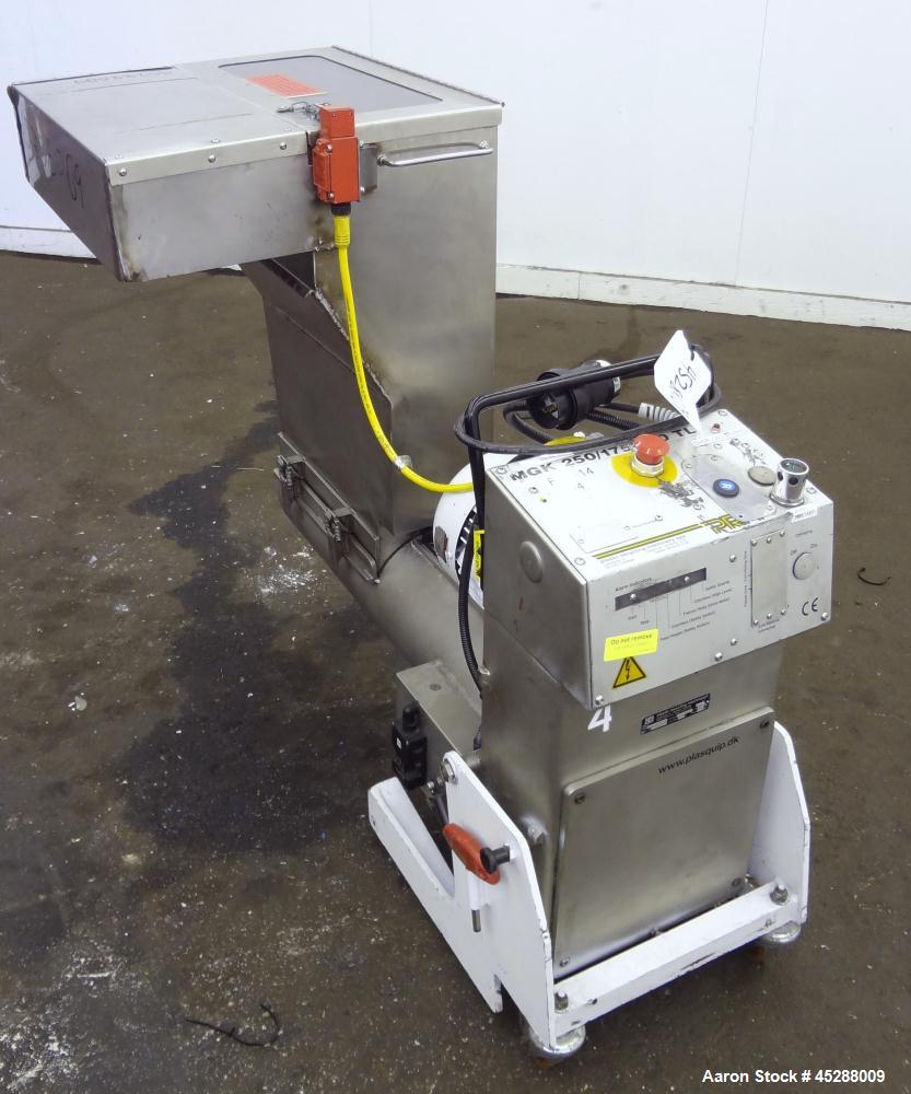 Used Stainless Steel Plastic Recycling Machinery Auger Fed Granulator, Model MG