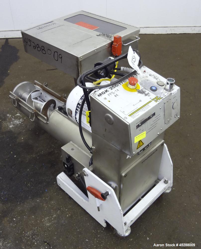 Used Stainless Steel Plastic Recycling Machinery Auger Fed Granulator, Model MG