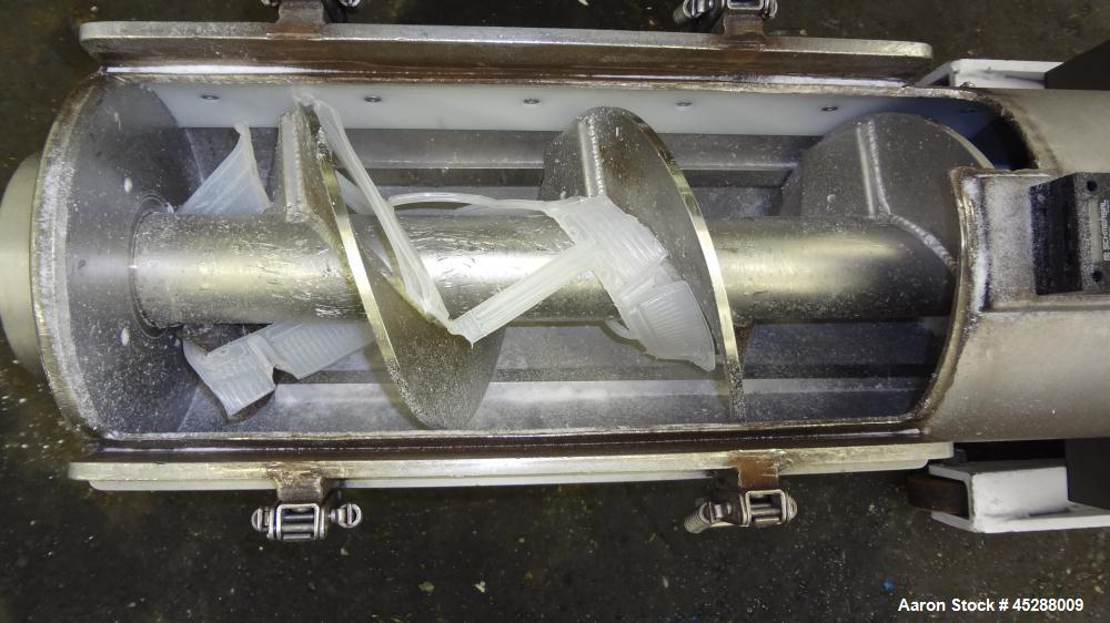 Used Stainless Steel Plastic Recycling Machinery Auger Fed Granulator, Model MG