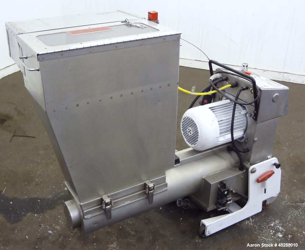 Used Stainless Steel Plastic Recycling Machinery Auger Fed Granulator, Model MG