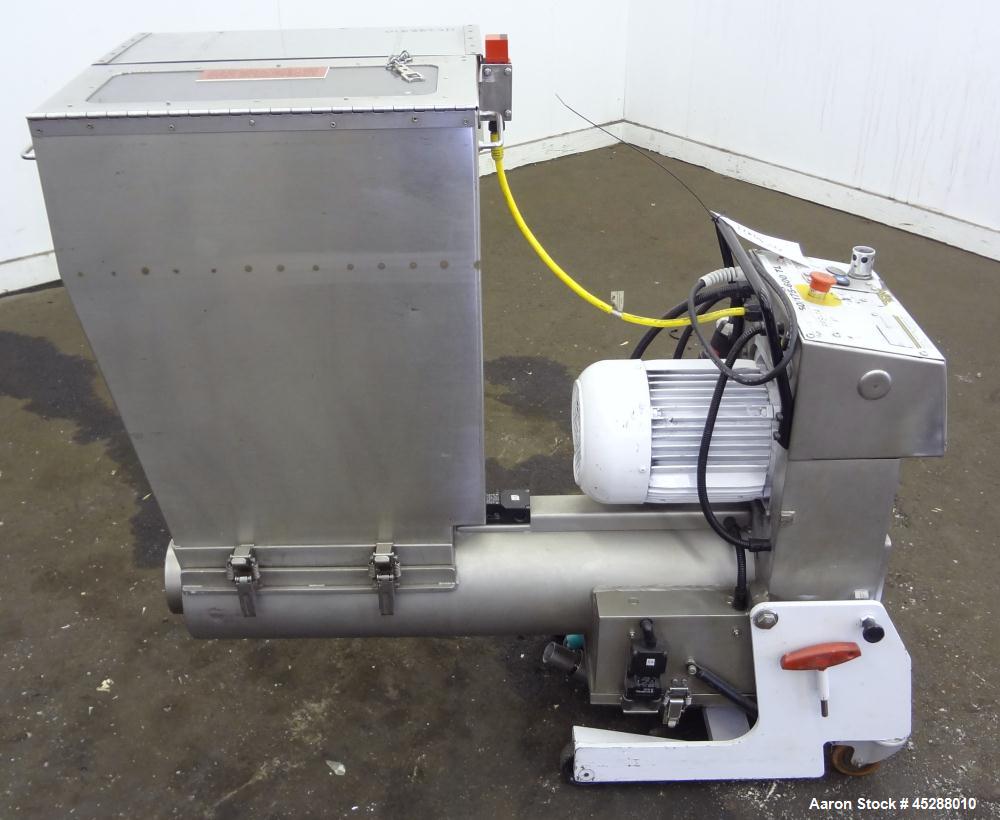 Used Stainless Steel Plastic Recycling Machinery Auger Fed Granulator, Model MG
