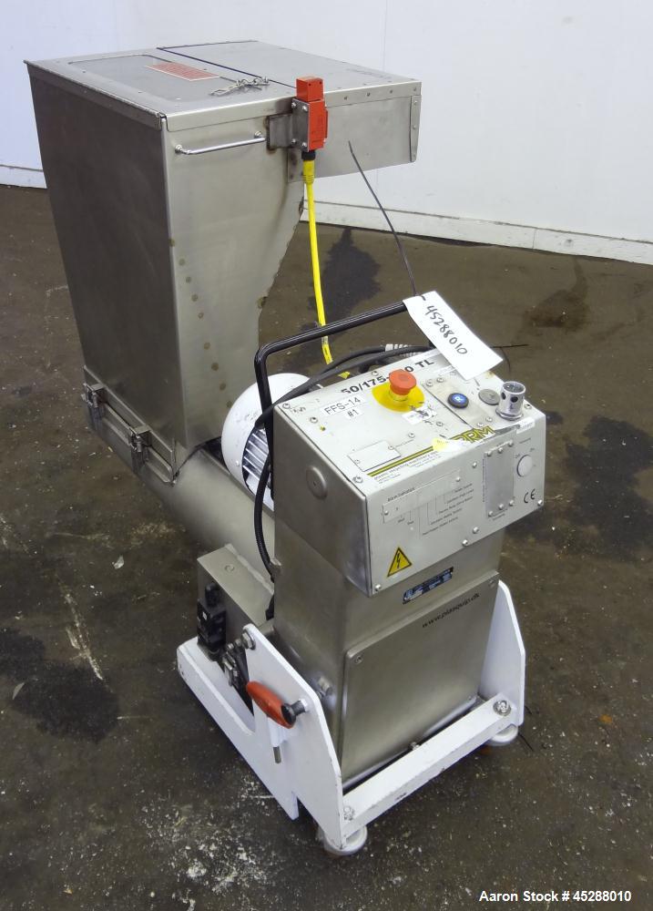 Used Stainless Steel Plastic Recycling Machinery Auger Fed Granulator, Model MG