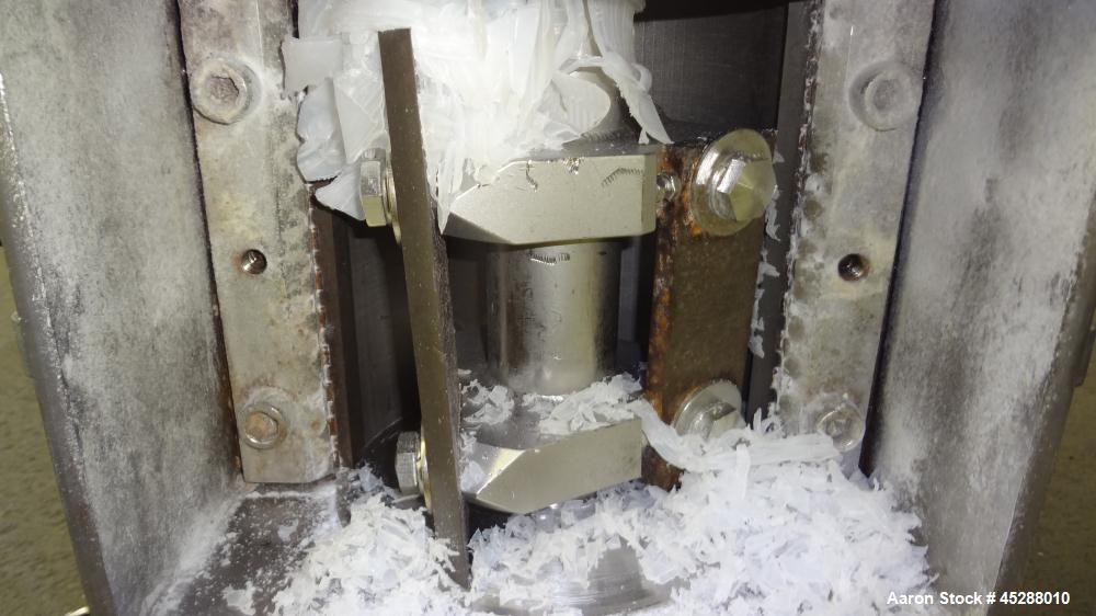 Used Stainless Steel Plastic Recycling Machinery Auger Fed Granulator, Model MG