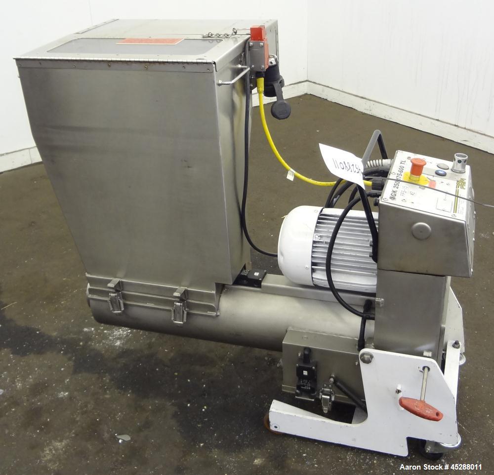 Used Stainless Steel Plastic Recycling Machinery Auger Fed Granulator, Model MG