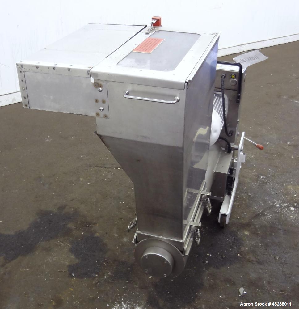 Used- Stainless Steel Plastic Recycling Machinery Auger Fed Granulator, Model MG