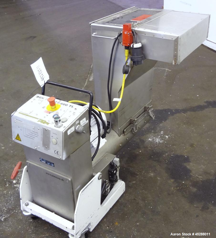 Used Stainless Steel Plastic Recycling Machinery Auger Fed Granulator, Model MG