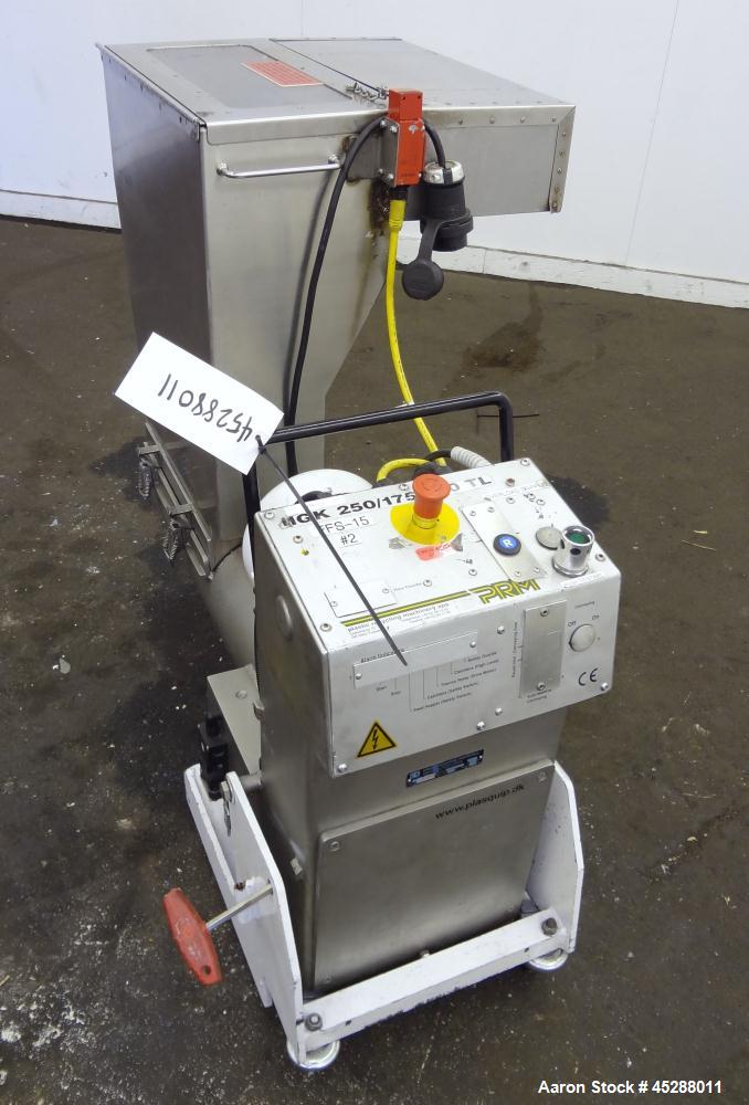 Used Stainless Steel Plastic Recycling Machinery Auger Fed Granulator, Model MG