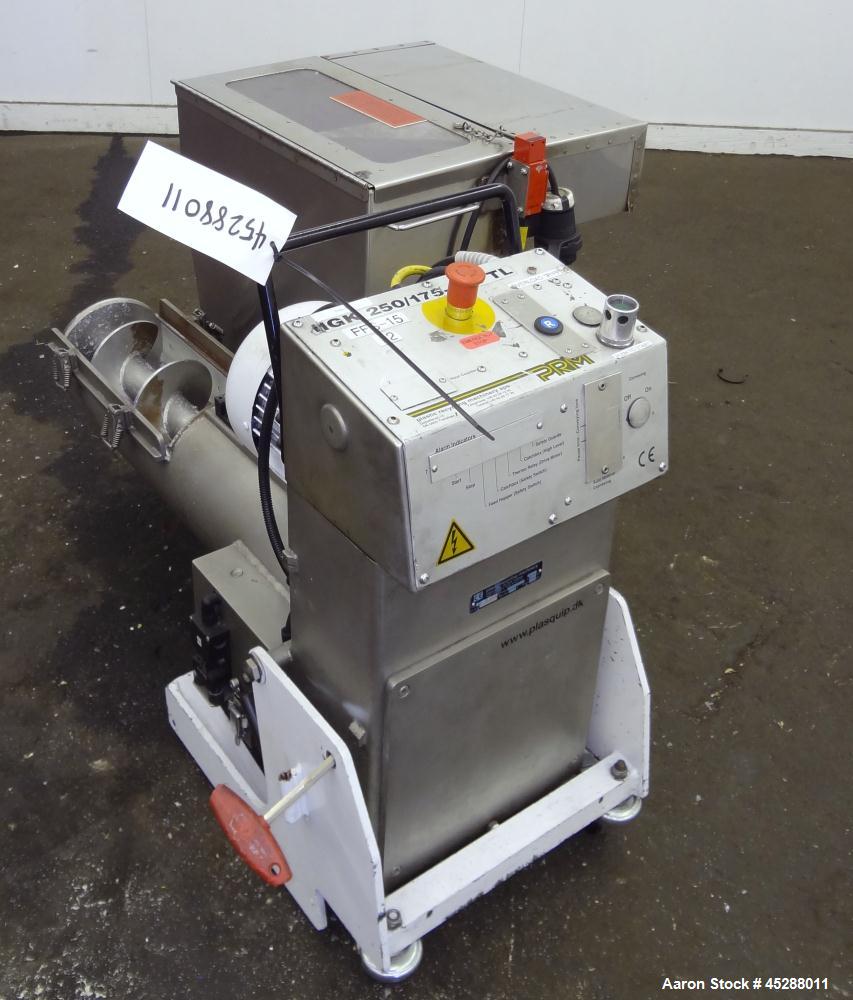 Used Stainless Steel Plastic Recycling Machinery Auger Fed Granulator, Model MG