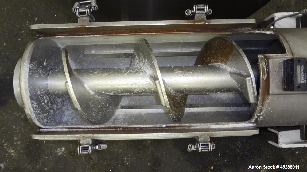 Used Stainless Steel Plastic Recycling Machinery Auger Fed Granulator, Model MG