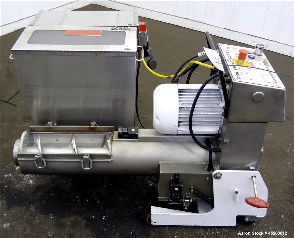 Used Stainless Steel Plastic Recycling Machinery Auger Fed Granulator, Model MG