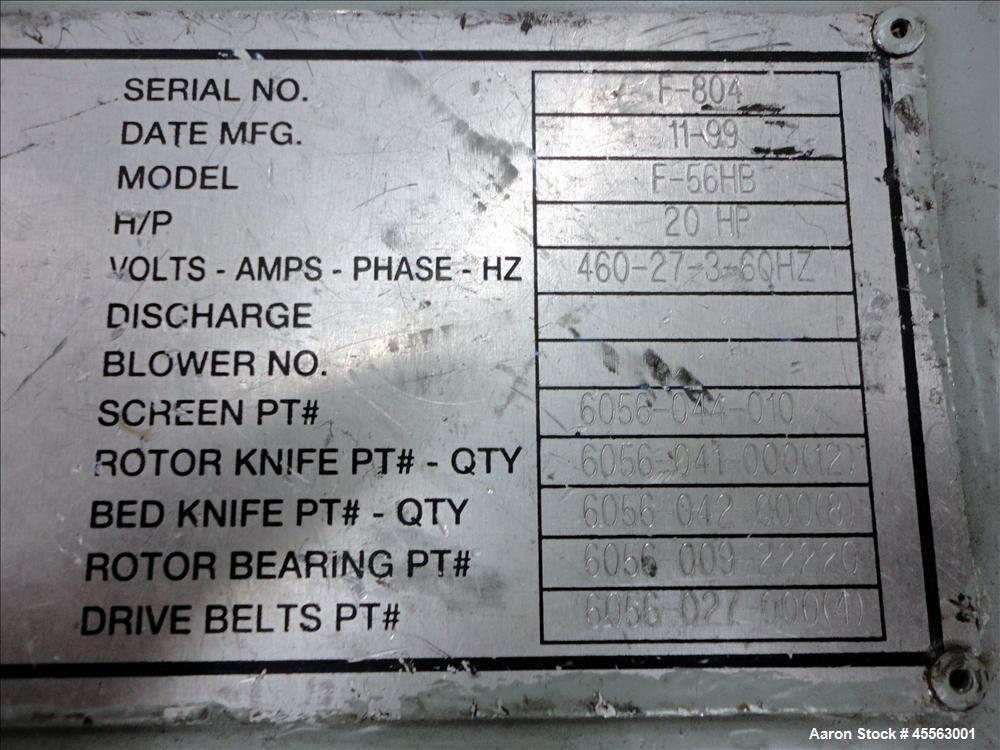 Used- MPG Grinder, Model # F-56HB