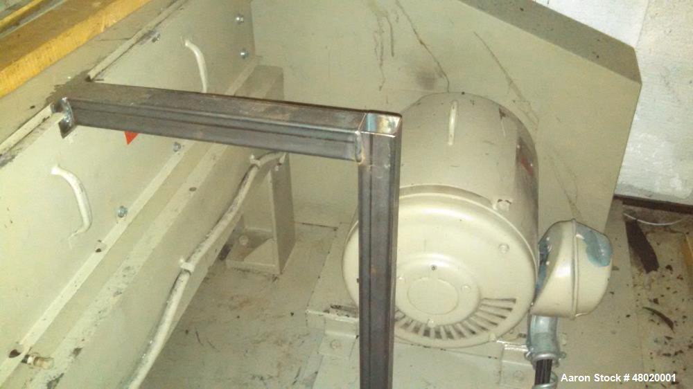 Used Nelmore Grinder, Model 1436. 75 hp, closed rotor, 6 blades rotating, 4 fixed bed knives. Also includes: 10 hp blower, cyclone with 8" inlet, Premier Air Loc, sound enclosure, Gaylord dumper, ste...