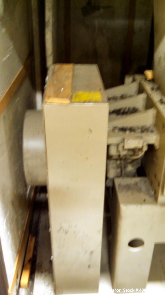 Used Nelmore Grinder, Model 1436. 75 hp, closed rotor, 6 blades rotating, 4 fixed bed knives. Also includes: 10 hp blower, cyclone with 8" inlet, Premier Air Loc, sound enclosure, Gaylord dumper, ste...