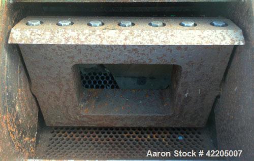 Used Nelmore Granulator, Model G1012M1. Approximately 10" diameter x 12" wide 2 bolt-on blade open rotor. Tilt back pelican style feed hopper, bottom discharge with drawer. Approximately 1/4" diamete...