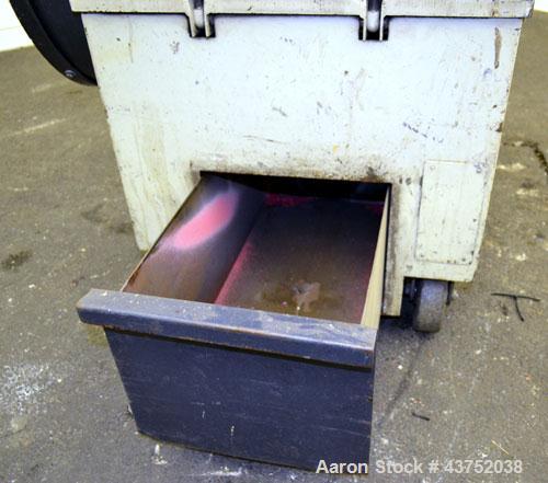 Used Nelmore Granulator, Model G1215P1. Approximately 12" diameter x 15" wide 3 bolt-on blade closed rotor. Tilt back pelican style feed hopper, set up for bottom discharge with drawer. Approximately...