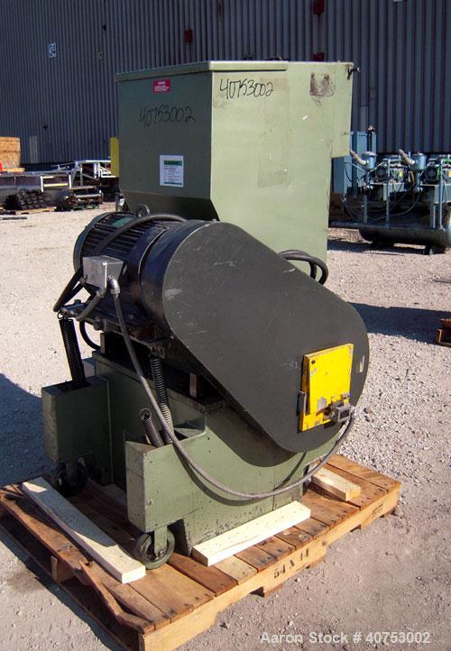 Used- Nelmore Granulator, Model G1220M1. Approximately 12" diameter x 19 1/2" wide 3 bolt-on blade open rotor. Tilt back pel...