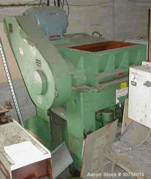 Used Nelmor model G2436M1. 24" x 36" feed throat, 3 knife solid rotor, 2 bed knife, 75 hp, 460 volt motor, conveyor feed hopper, standard base, 8" airveyor discharge, self-contained hydraulic opening...