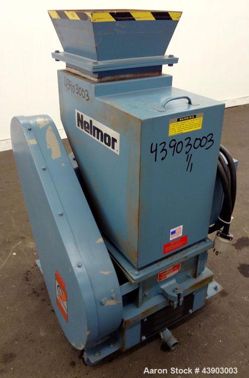 Used Nelmore Granulator, Model LP-810LS. Approximately 8” X 10” feed throat, 3 bolt-on blade closed rotor. Bolt- on pelican style feed hopper. Driven by a 3 hp, 3/60/230/460 volt, 1750 rpm gear motor...