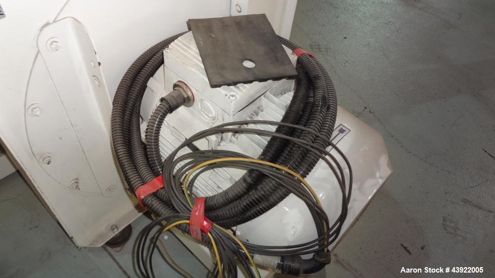 Used OMV (TRIA) Granulator, Built 2004. Model TR900. Approximate 12" diameter x 38" wide two roll feed. Driven by a 1.1 KW Drive. Rolls are grooved. Grinder has (4) knives, with open style rotor. Eac...