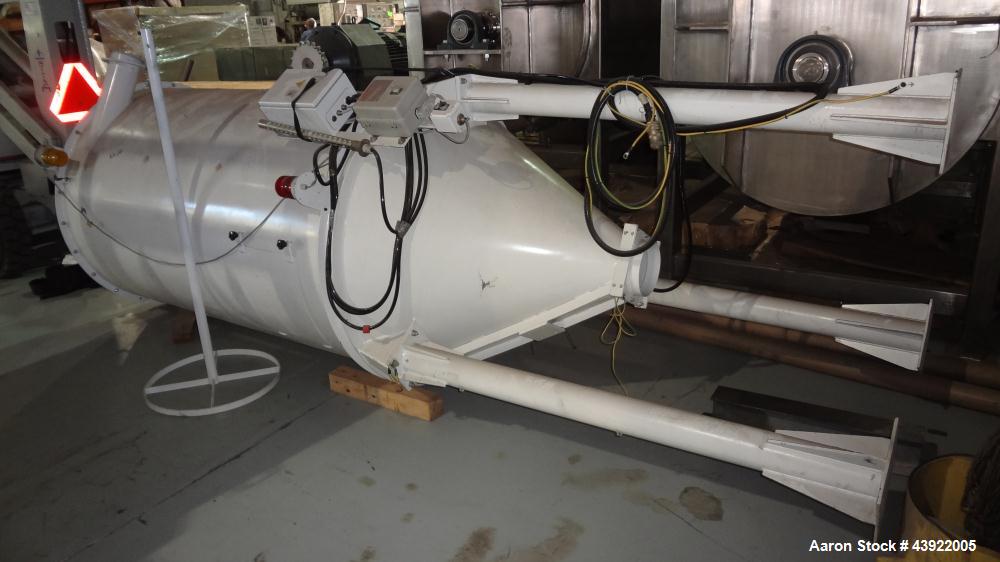 Used OMV (TRIA) Granulator, Built 2004. Model TR900. Approximate 12" diameter x 38" wide two roll feed. Driven by a 1.1 KW Drive. Rolls are grooved. Grinder has (4) knives, with open style rotor. Eac...