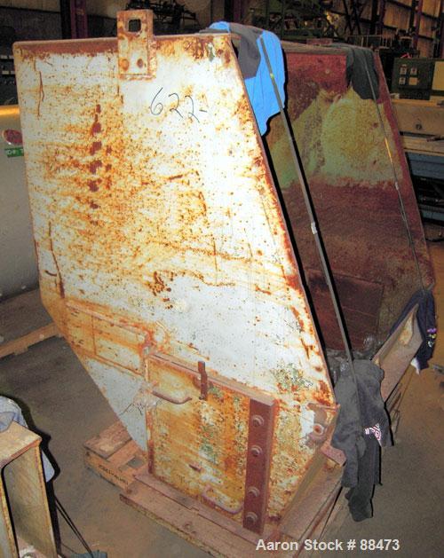 Used Polymer Machinery Granulator, Model 2040. 3-knife open rotor. 20" x 40" feed throat with hopper. Requires an approximate 150 hp motor. Mounted on legs with a base.