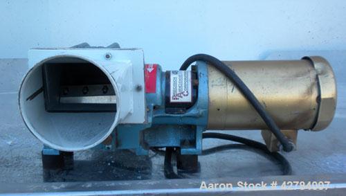 Used Precision Airconvey Inline Granulator, Model 78 FP, Carbon Steel. Approximate 5 diameter x 8 wide open rotor with (2) 6-3/4 wide bolt on blades, (1) bed knife, no bottom screen. 7 x 4 Feed and d...