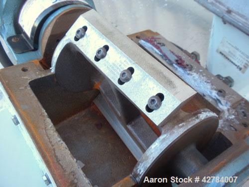 Used Precision Airconvey Inline Granulator, Model 78 FP, Carbon Steel. Approximate 5 diameter x 8 wide open rotor with (2) 6-3/4 wide bolt on blades, (1) bed knife, no bottom screen. 7 x 4 Feed and d...