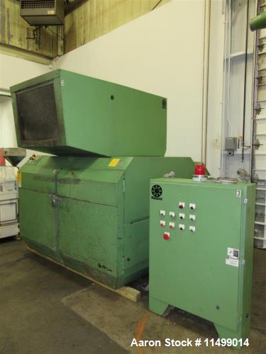 Used- 24" x 36" Rapid Granulator, Model 2436C. 2000 Vintage. Reliance 100HP AC Motor, open rotor configuration with 3 fly kn...