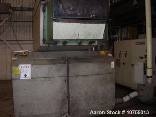 Used-Rapid model 2436 granulator. 24" x 36" feed throat, 3 knife open rotor, 2 bed knife, 125 hp, 460 volt motor, dual flywh...