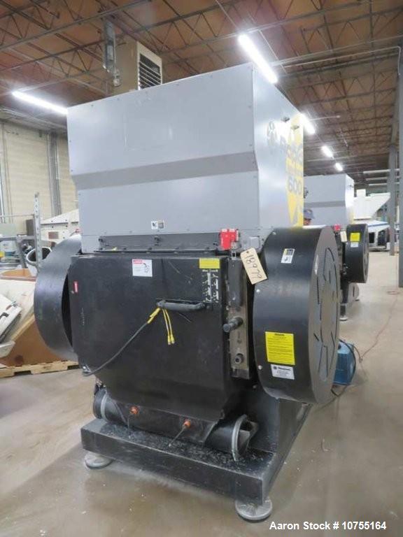 Used Rapid Granulator Model 600-90  150 HP, Rear Conveyor Infeed, 24"x36" Chamber, D2 Knives, Airveyor Discharge