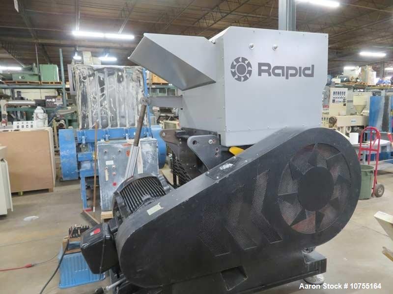 Used Rapid Granulator Model 600-90  150 HP, Rear Conveyor Infeed, 24"x36" Chamber, D2 Knives, Airveyor Discharge