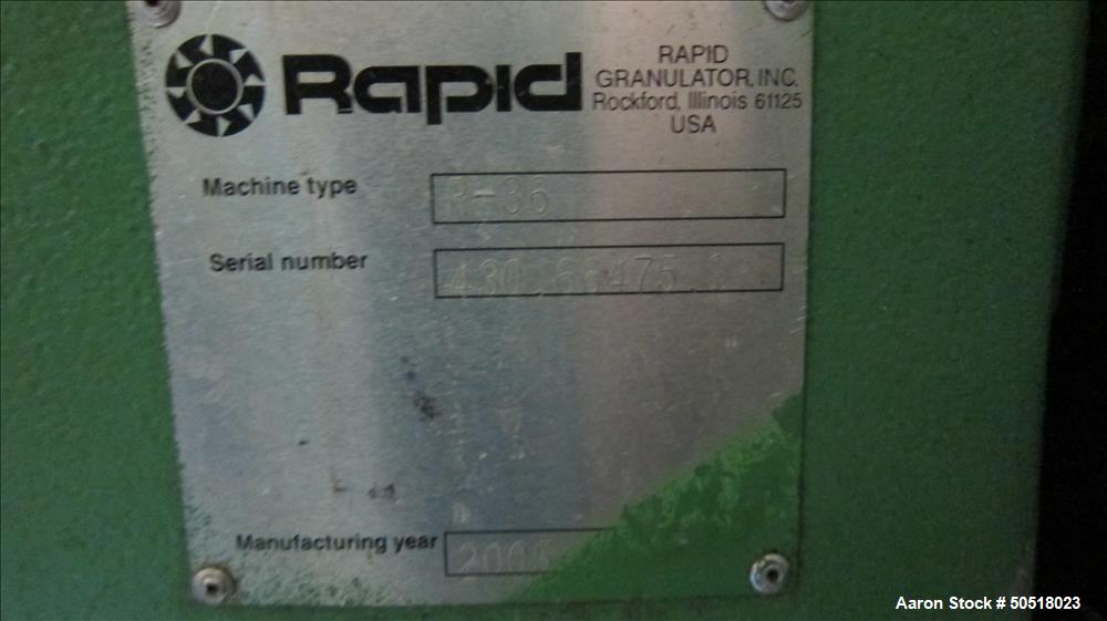 Used Rapid Granulator, Model R-36