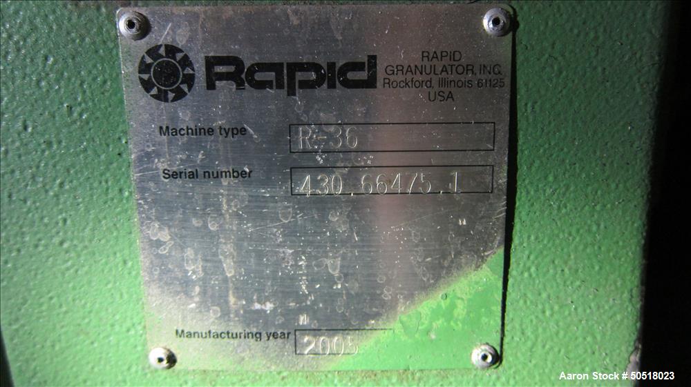Used Rapid Granulator, Model R-36