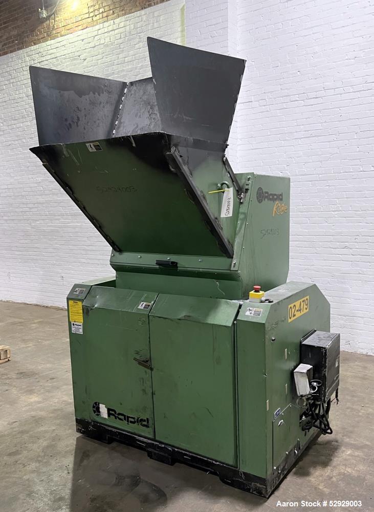 Used- Rapid Rage Granulator. Open rotor, approximate 36" long. Driven by a 25hp, 3/60/230/460 volt, 1777 rpm motor. Tilt bac...