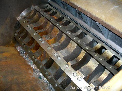 USED: Rotogran Granulator, model WO-4465-36HD. 65" x 44" feed opening with hopper, approximately 65" wide 9 rows of 5 bolt-on blades, open rotor. Approximate 1/4" screen holes. Bottom blower discharg...