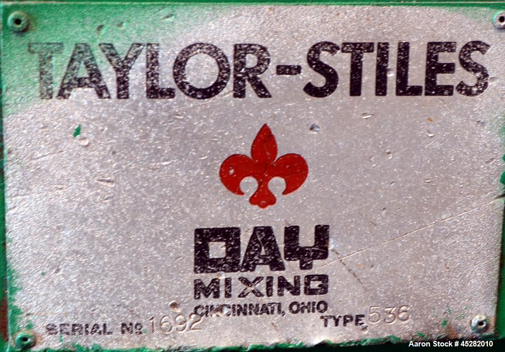Used Taylor-Stiles Rotary Cutter, Model 536, Carbon Steel. Approximate 36" width, (4) bolt on fly knives, 24-3/4" cutting diameter. Driven by a 75hp, 3/60/460 volt, 1775 rpm motor, approximate 67" lo...
