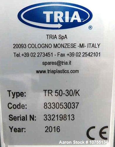 Used- Tria Feed Roll In Feed Granulator. Model TRK5030