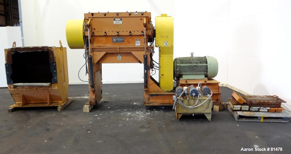 Used Triple /S Dynamics Granulator, Model 48. Feed Opening 29'' x 48'' with bolt on hopper. 3 Knife solid rotor approximate 14.75'' (375mm) x 48'' (1219mm. (4) Staitionary knives. Belt driven by a 25...