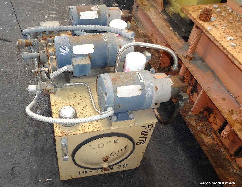 Used Triple /S Dynamics Granulator, Model 48. Feed Opening 29'' x 48'' with bolt on hopper. 3 Knife solid rotor approximate 14.75'' (375mm) x 48'' (1219mm. (4) Staitionary knives. Belt driven by a 25...