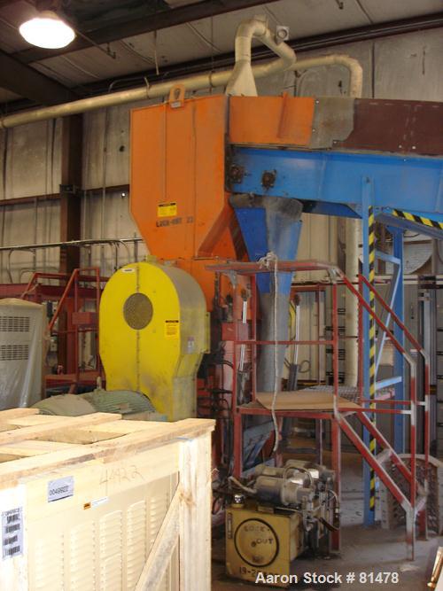 Used Triple /S Dynamics Granulator, Model 48. Feed Opening 29'' x 48'' with bolt on hopper. 3 Knife solid rotor approximate 14.75'' (375mm) x 48'' (1219mm. (4) Staitionary knives. Belt driven by a 25...