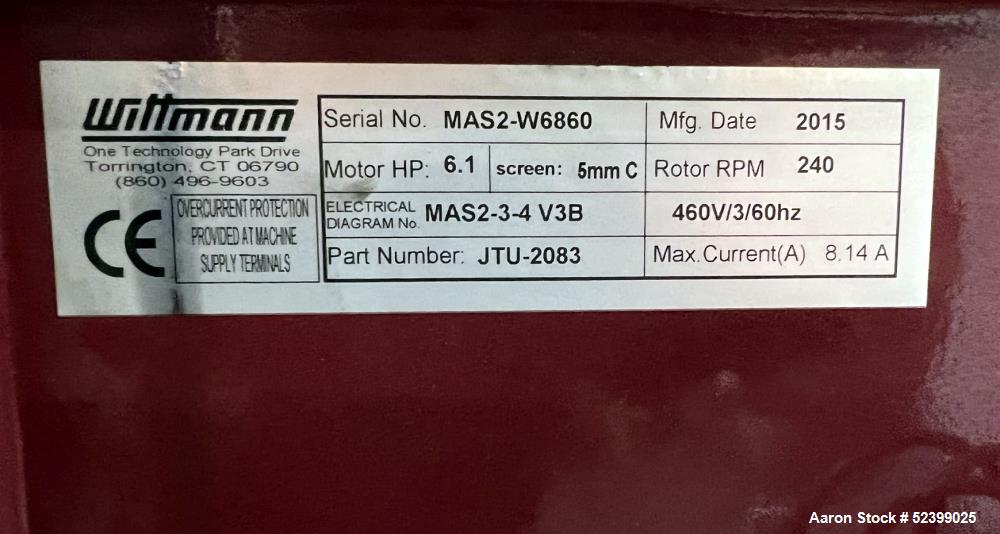 Wittman MAS2 Open Rotor Granulator / Grinder