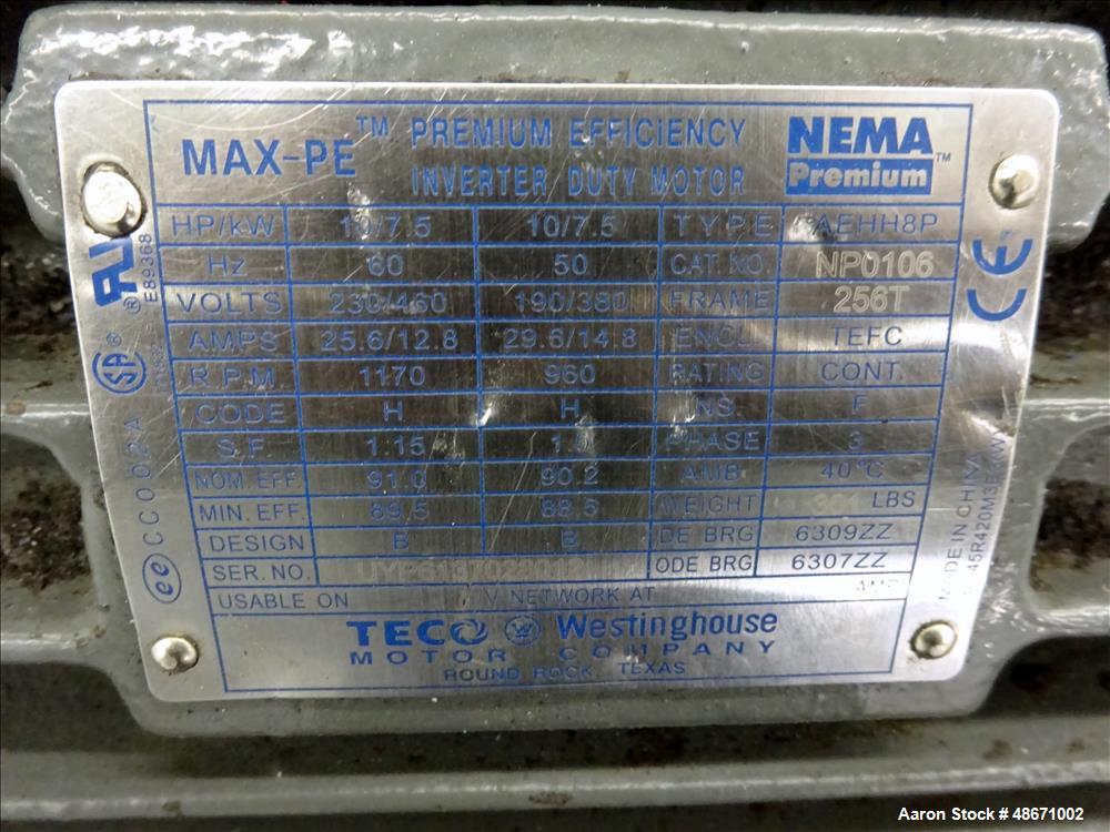 Used Wortex Granulator, Model UP-755-D, Carbon Steel.