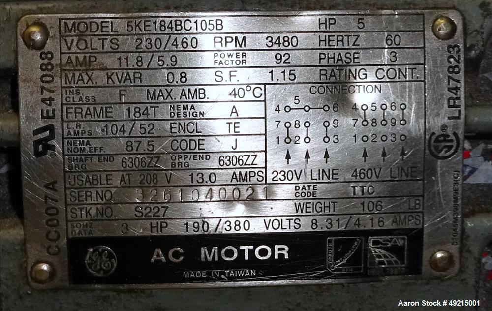 Used Wortex Granulator, Model UP-755, Carbon Steel.