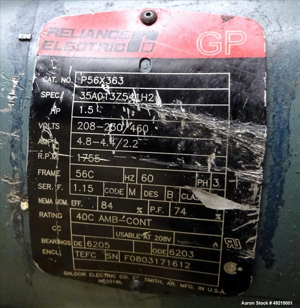 Used Wortex Granulator, Model UP-755, Carbon Steel.