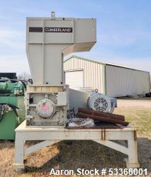 Used- Cumberland Model 1837B granulator. 18" x 37" feed throat. 3 knife high shear rotor with two bed knives. Belt driven ro...