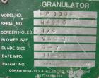 Used Conair/Wortex Granulator, model LP-330. Approximate 6